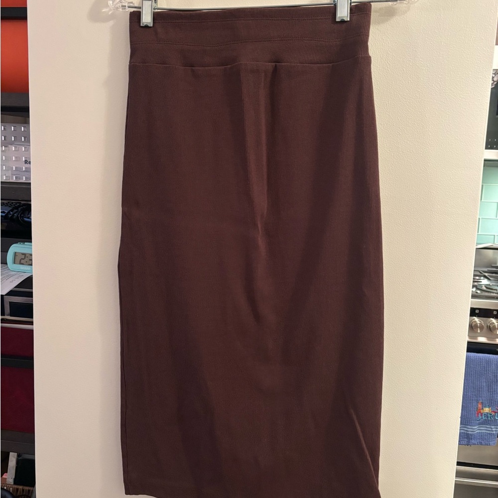 Women's Brown Stretch Pencil Skirt